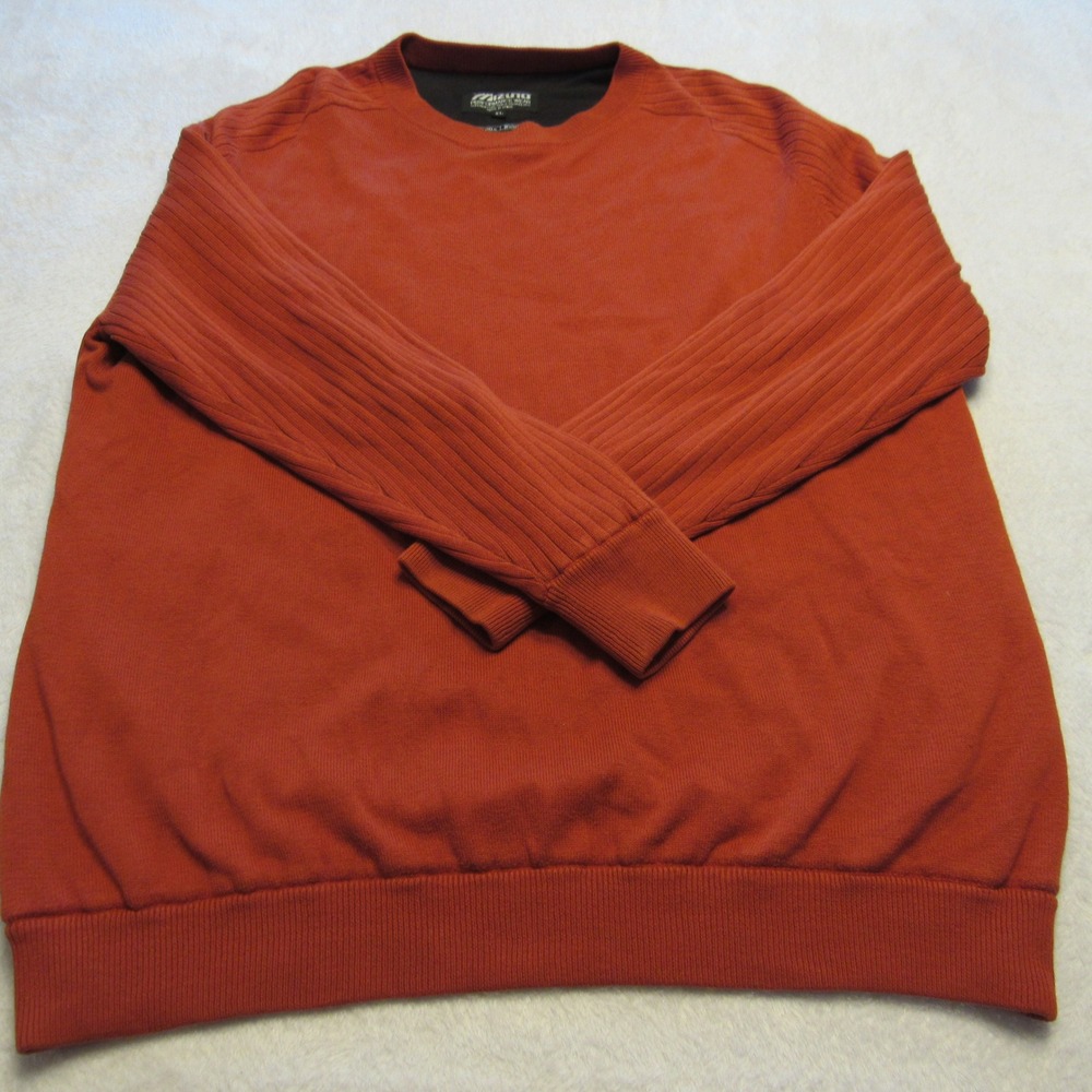 Mizuno WindLite Sweater Mens XL Orange Lined Golf Pullover Ribbed